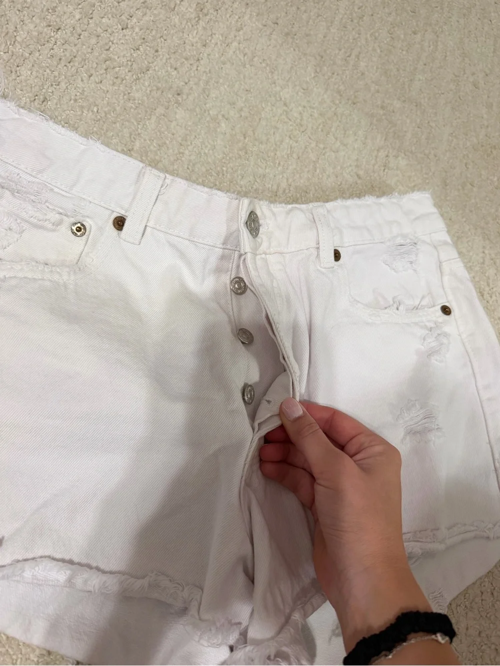 Zara White Denim Shorts